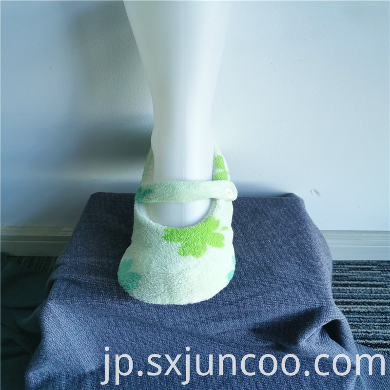 Plants Printed Tape Velcro Indoor Children S Slippers Socks